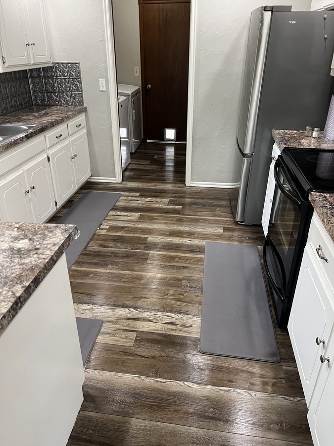 Galley kitchen deep cleaned by Wayman and Shannon in the OKC metro