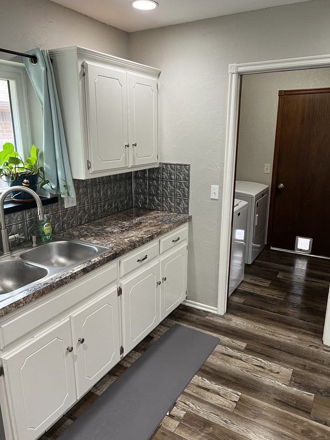 Kitchen sink and counters deep cleaned by Wayman and Shannon in the OKC metro